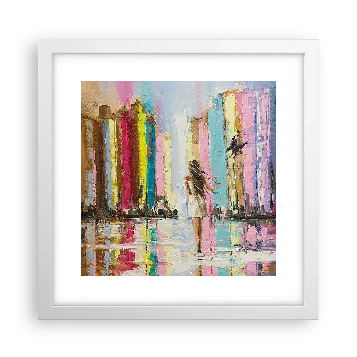 Poster in einem weißen Rahmen - Folge mir - 30x30 cm