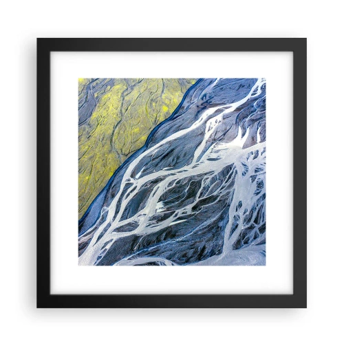 Poster in einem schwarzem Rahmen - Felsmalereien der Natur - 30x30 cm