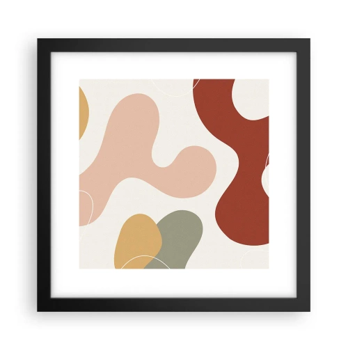 Poster in einem schwarzem Rahmen - Kringel oder Schnörkel? - 30x30 cm