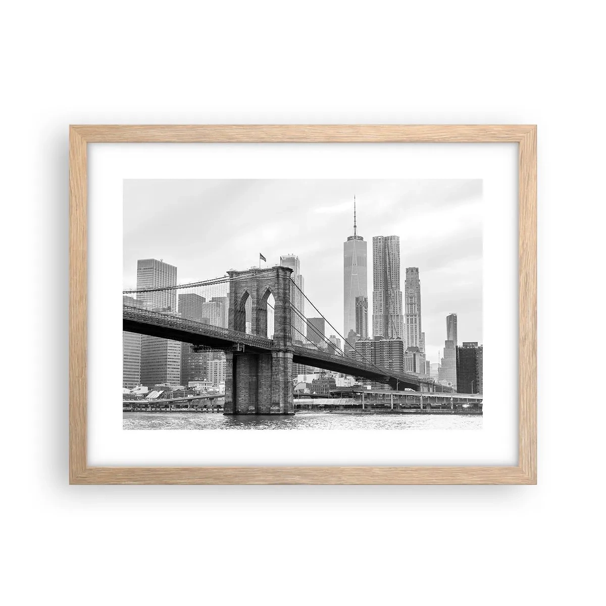 Poster in einem Rahmen aus heller Eiche - New Yorker Atmosphäre - 40x30 cm