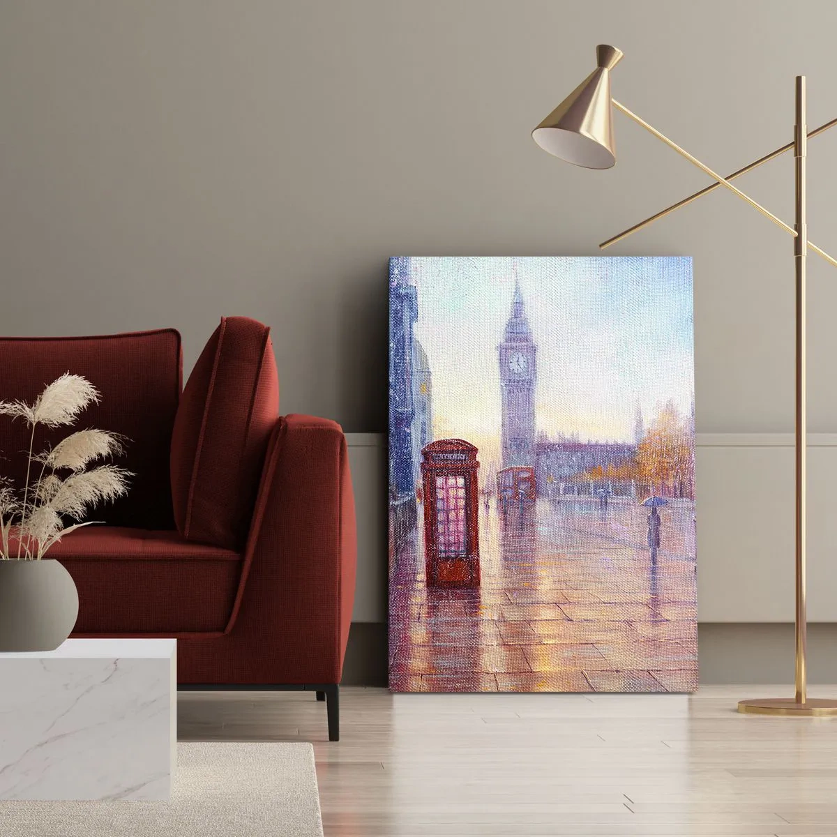 Bild auf Leinwand - Leinwandbild - Londoner Herbsttag - 65x120 cm