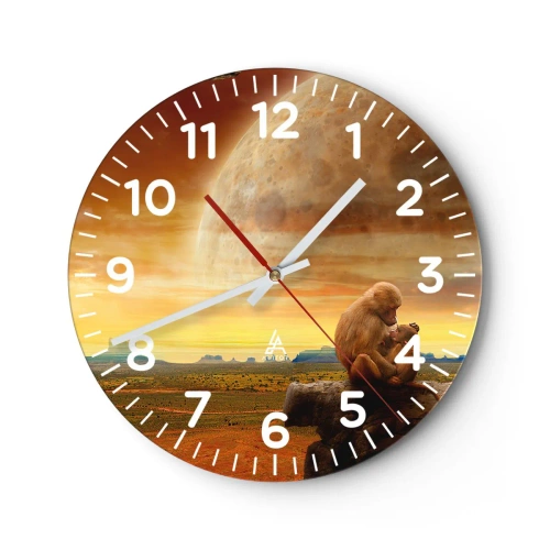 Wanduhr - Glasuhr - Die Liebe ist überall gleich - 30x30 cm