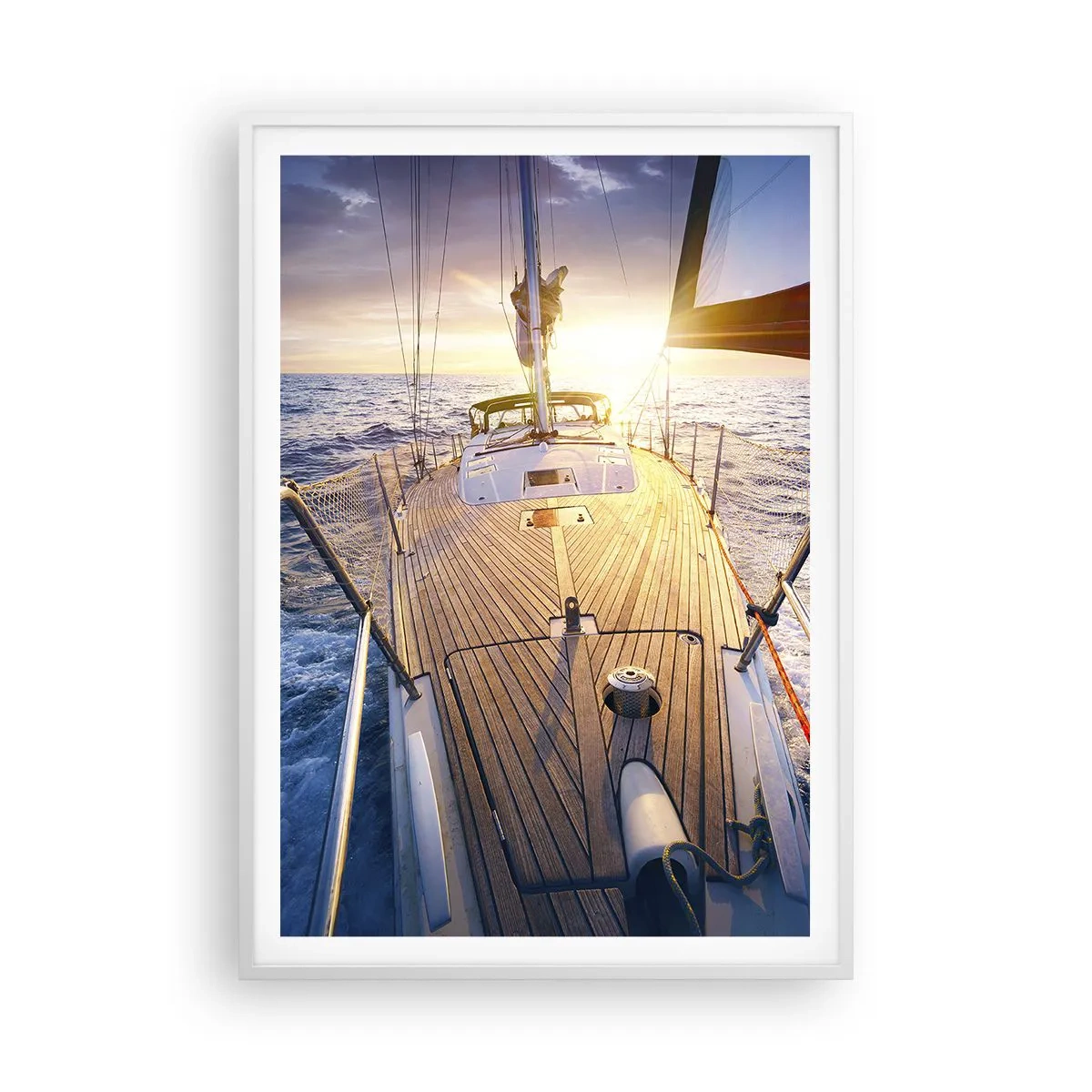 Poster in einem weißen Rahmen - Laufen unter den Wellen - 70x100 cm