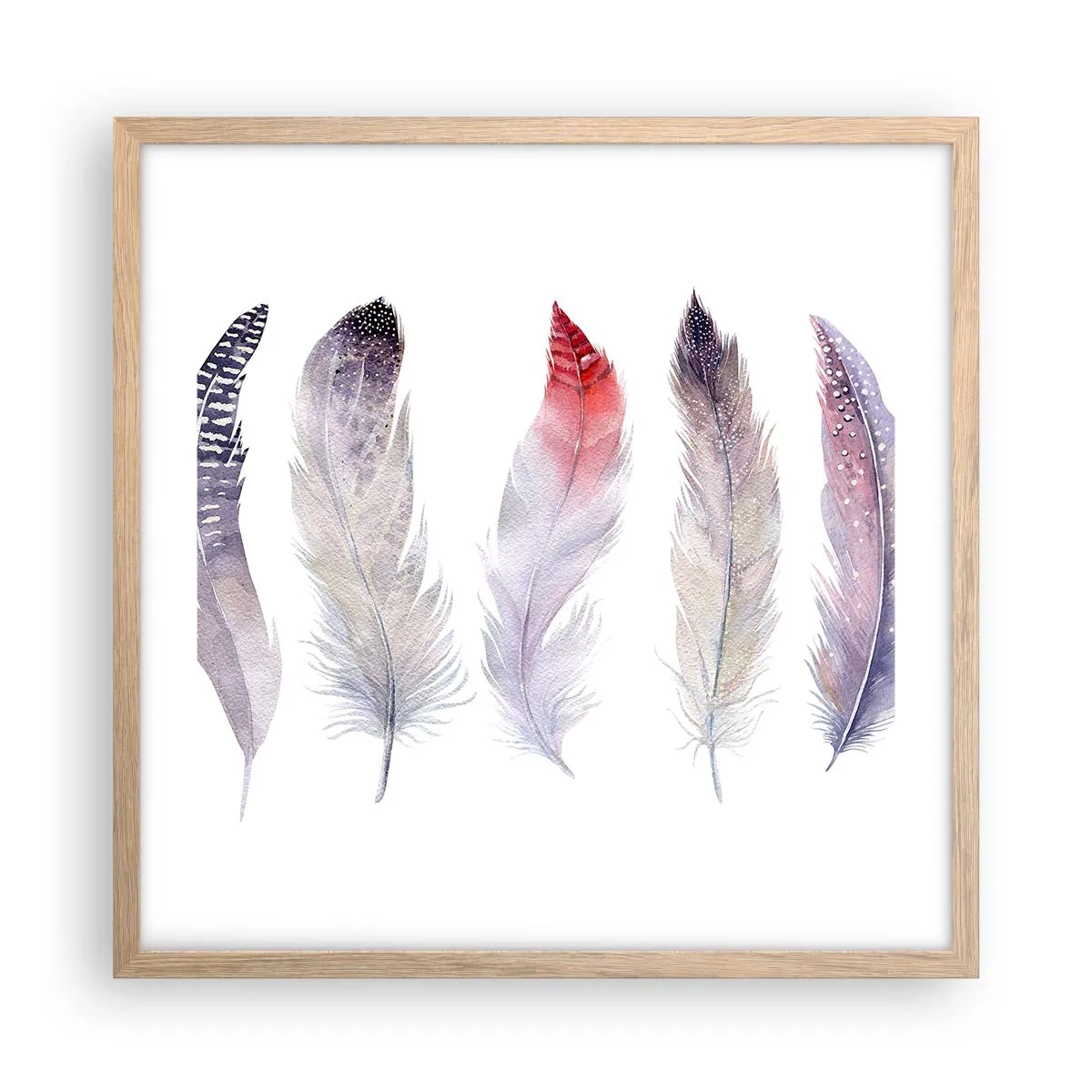 Poster in einem Rahmen aus heller Eiche - Zart wie mehrfarbiger Nebel - 50x50 cm