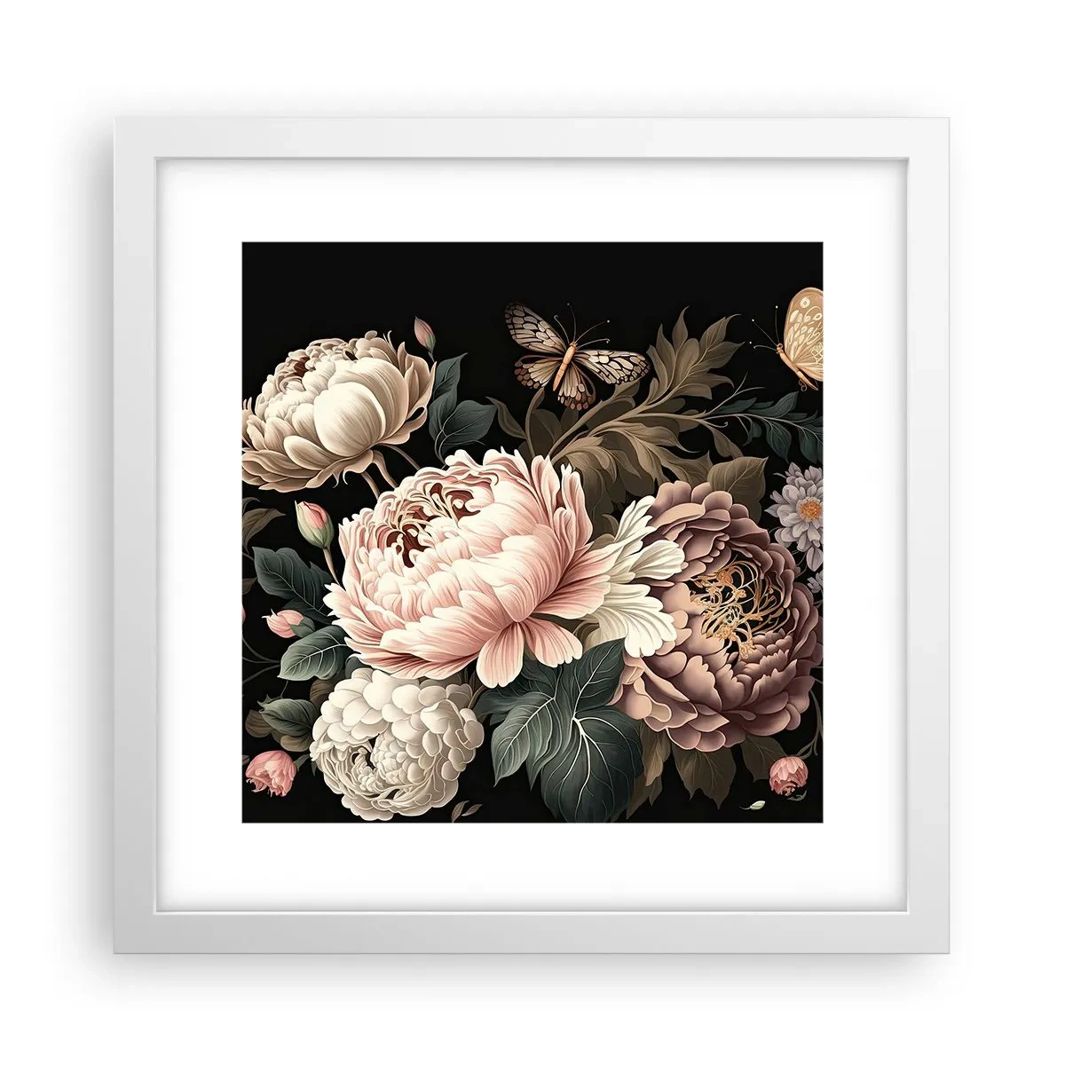 Poster in einem weißen Rahmen - Im Barockstil - 30x30 cm