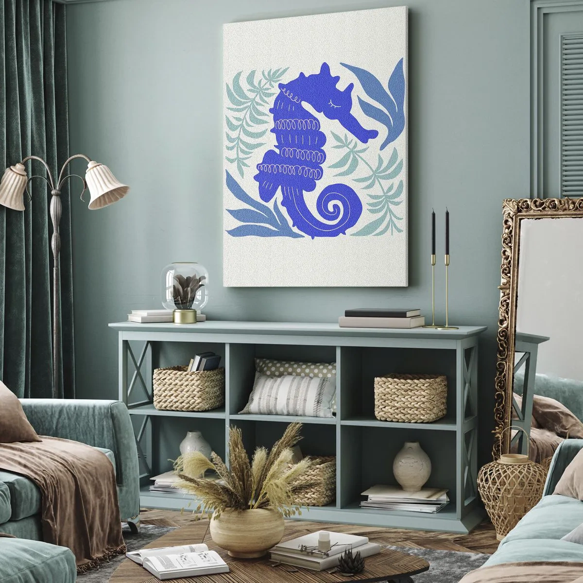 Bild auf Leinwand - Leinwandbild - Auf einer Unterwasserwiese - 45x80 cm