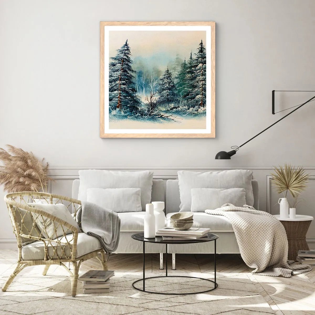 Poster in einem Rahmen aus heller Eiche - Bereit für Weihnachten - 50x50 cm