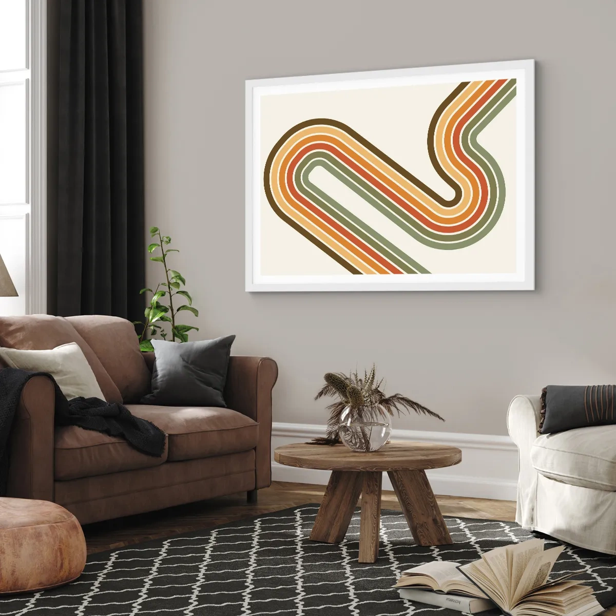Poster in einem weißen Rahmen - Zickzack zum Ziel - 40x30 cm