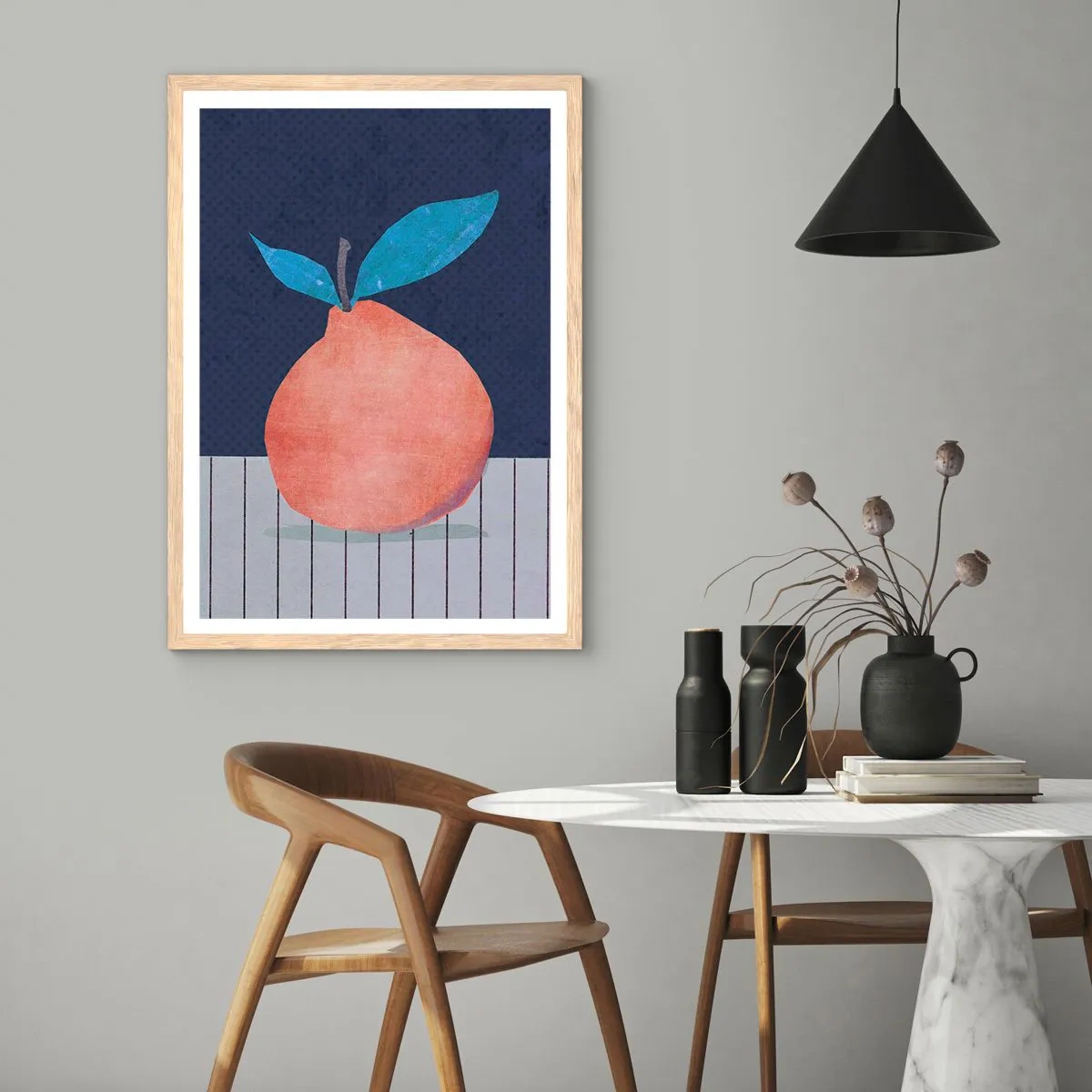 Poster in einem Rahmen aus heller Eiche - Konvexität und Ebene - 61x91 cm