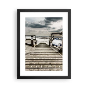 Poster in einem schwarzem Rahmen - Mitternachtsstrand - 30x40 cm