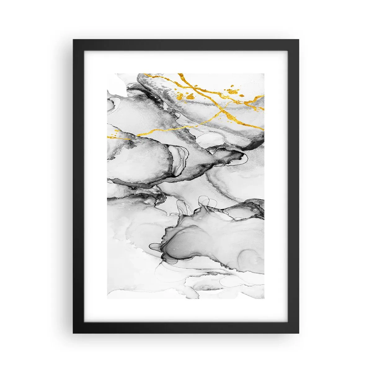 Poster in einem schwarzem Rahmen - Komposition mit Goldmotiv - 30x40 cm
