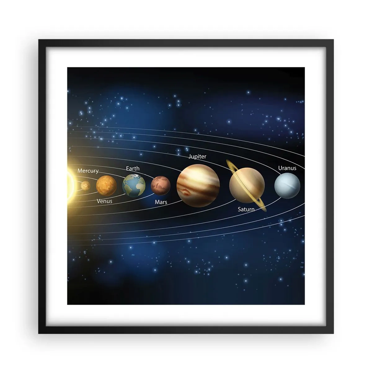 Poster in einem schwarzem Rahmen - Einer von zehn - 50x50 cm