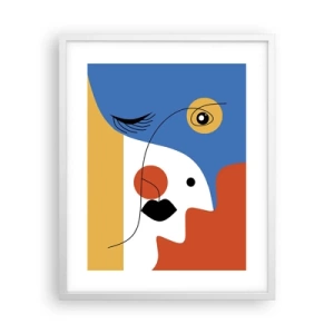 Poster in einem weißen Rahmen - Dekonstruiertes Porträt - 40x50 cm