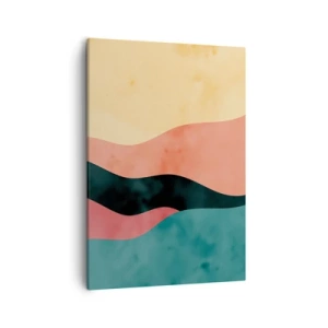 Bild auf Leinwand - Leinwandbild - Abstrakte Wellen in Pastellfarben - 50x70cm - Konforme Nichtkonformität - Moderne Wanddekoration für Wohnzimmer und Schlafzimmer ARTTOR