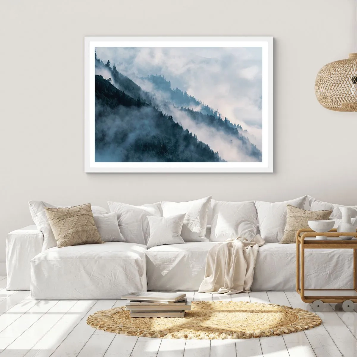Poster in einem weißen Rahmen - Mystik der Berge - 40x30 cm