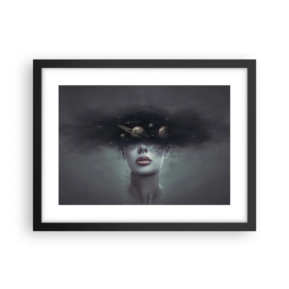 Poster in einem schwarzem Rahmen - Und die Planeten spielen verrückt ... - 40x30 cm