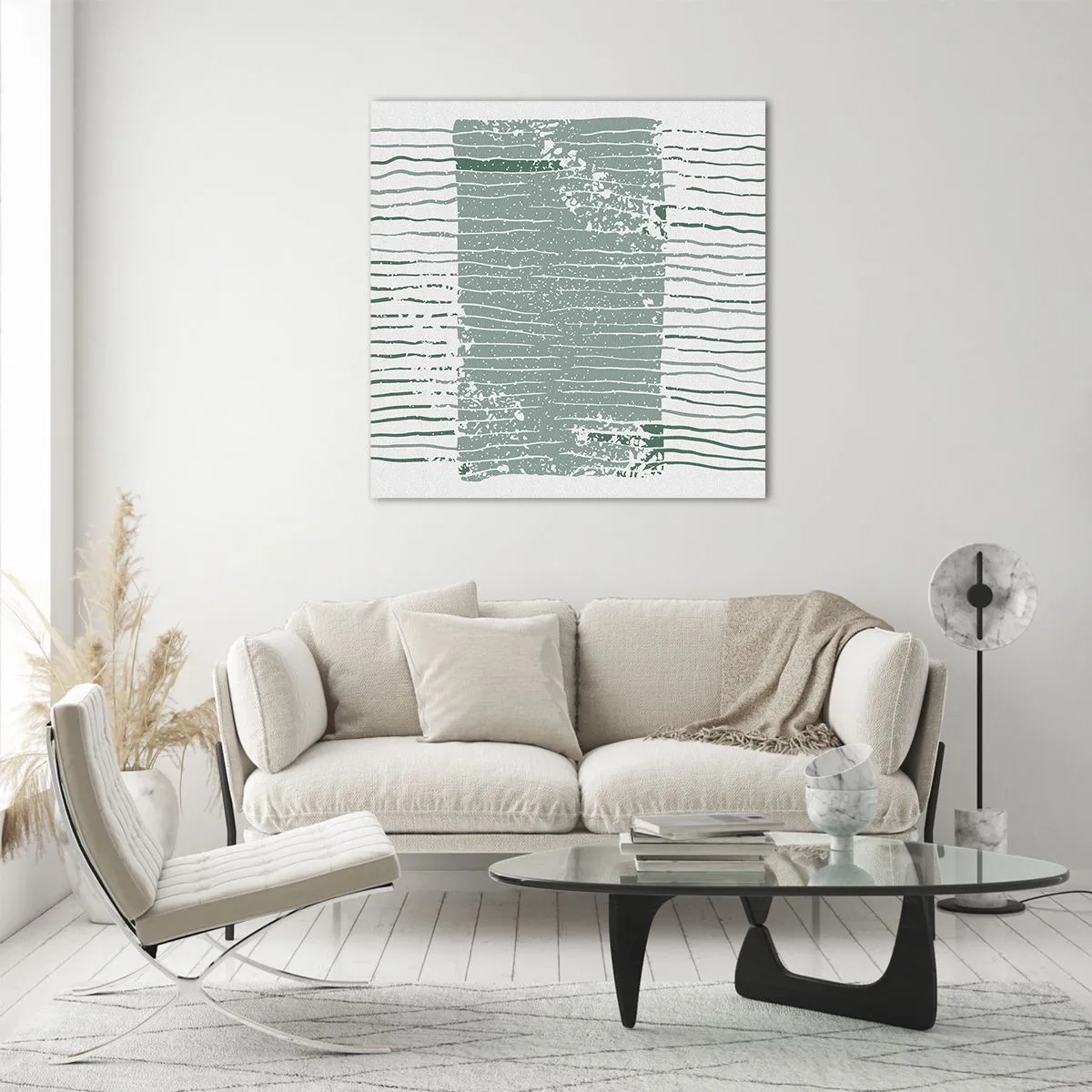 Glasbild - Bild auf glas - Marine Abstraktion - 70x70 cm