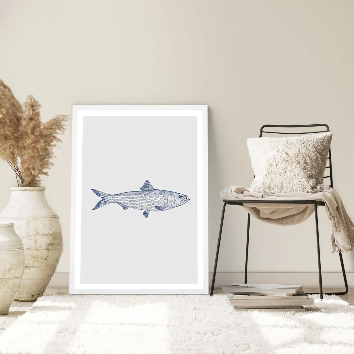 Poster in einem weißen Rahmen - Grüße aus den nördlichen Meeren - 70x100 cm