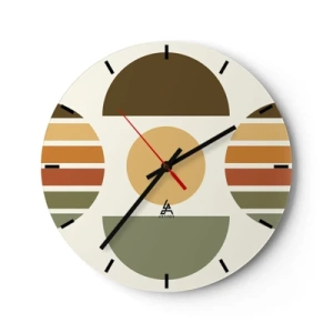 Wanduhr - Glasuhr - In Erdtönen - 40x40 cm