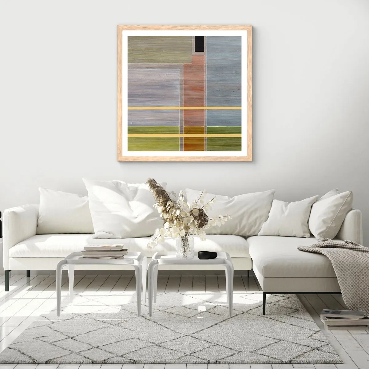 Poster in einem Rahmen aus heller Eiche - Einfach und ruhig - 50x50 cm