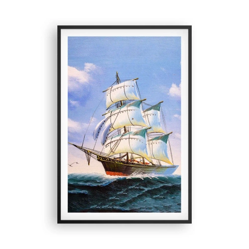 Poster in einem schwarzem Rahmen - Mit Stolz mit dem Wind - 61x91 cm