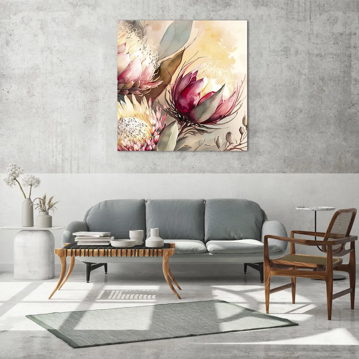 Glasbild - Bild auf glas - Im Profil und en face - 40x40 cm