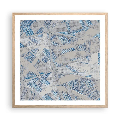 Poster in einem Rahmen aus heller Eiche - In einem blaugrauen Labyrinth - 60x60 cm