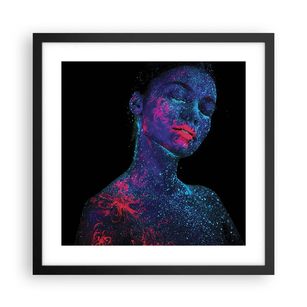 Poster in einem schwarzem Rahmen - Im Sternenstaub - 40x40 cm