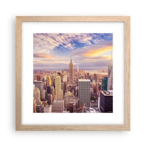 Poster in einem Rahmen aus heller Eiche - Nur nach den Wolken greifen - 30x30 cm