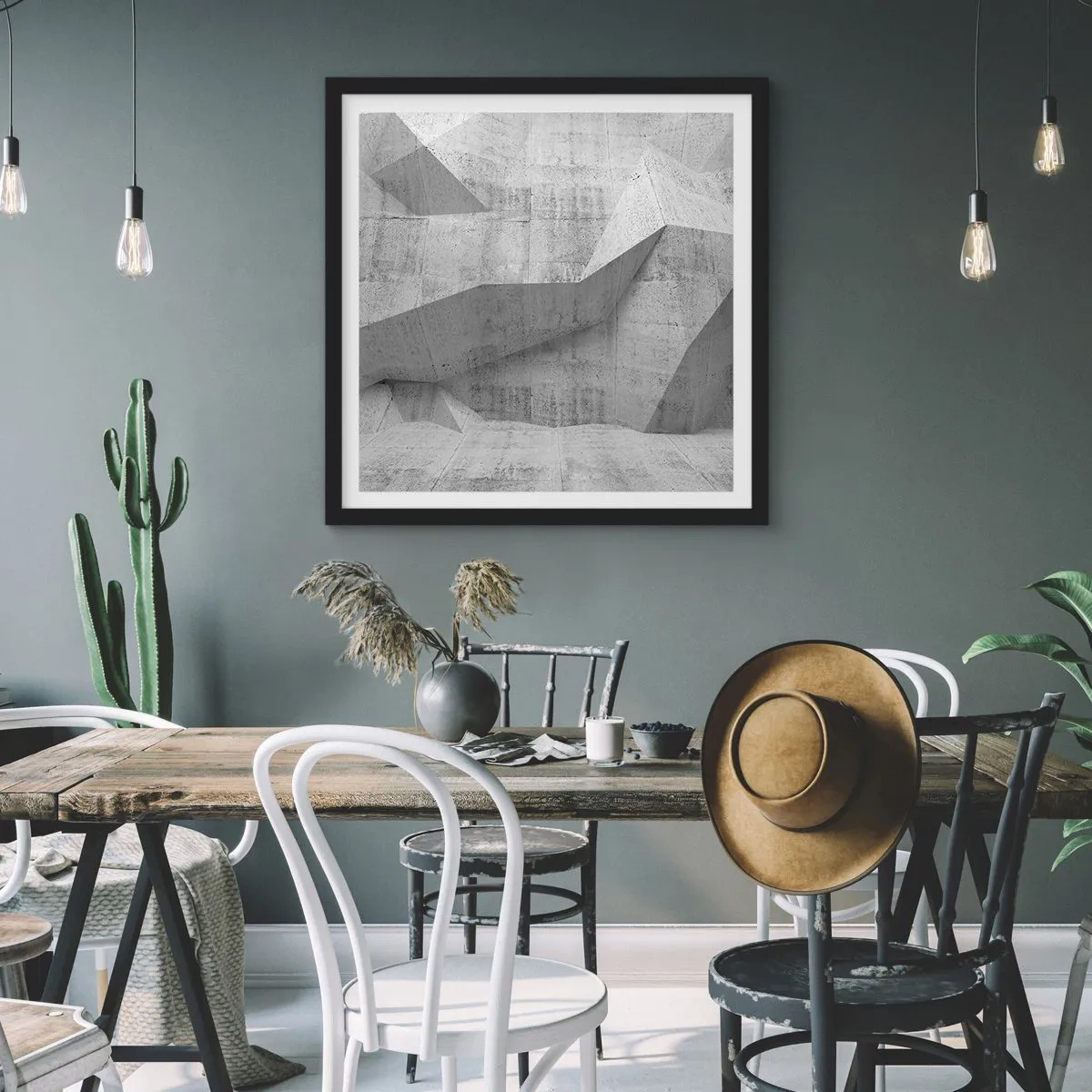 Poster in einem schwarzem Rahmen - Eine echte Herausforderung - 60x60 cm