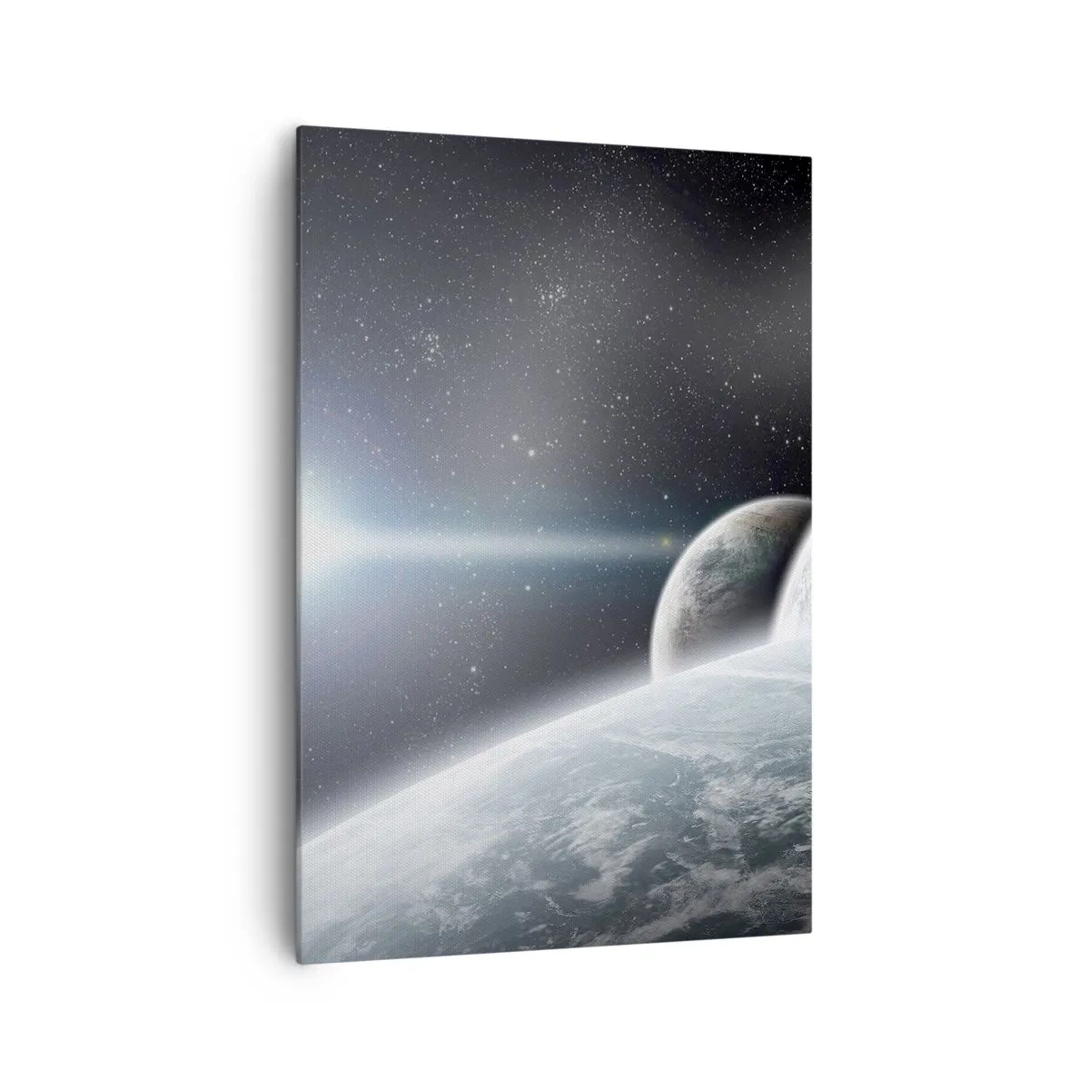 Bild auf Leinwand - Leinwandbild - Planeten im Weltraum vor dem Hintergrund von Sternen und Galaxien - 70x100cm - Kosmische Musik der Sphären - Moderne Wanddekoration für Wohnzimmer und Schlafzimmer ARTTOR