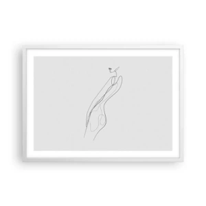 Poster in einem weißen Rahmen - Bloß ein Versprechen - 70x50 cm