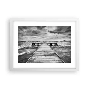 Poster in einem weißen Rahmen - Ich warte darauf, dass der Wind wegjagt... - 40x30 cm