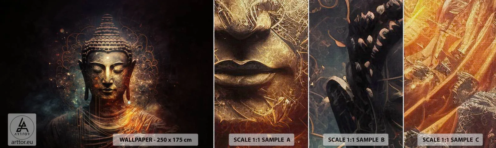 Fototapeten Muster Premium Canvas - Spirituelles Gleichgewicht - Buddha, Meditation, Religion - 100x30 cm