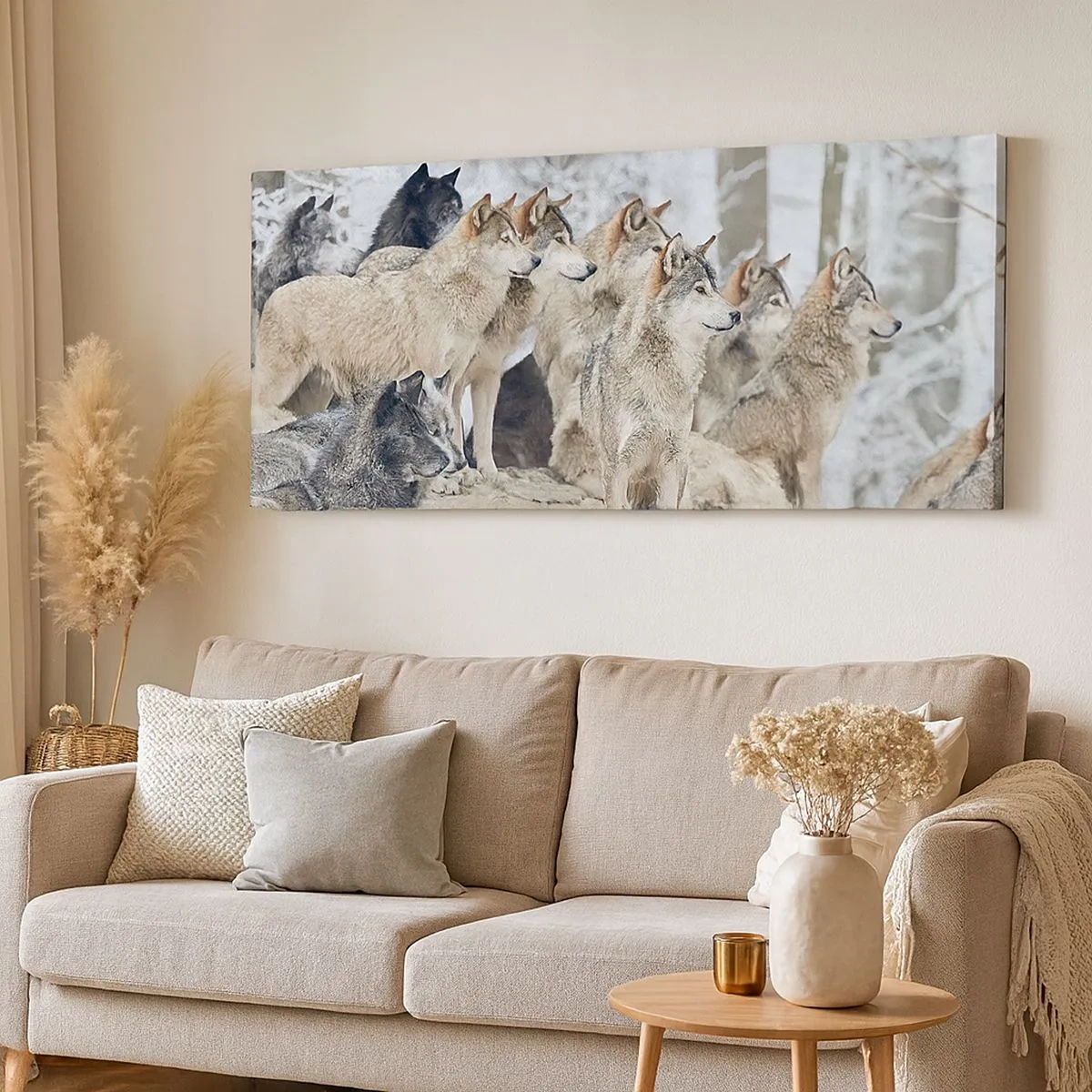 Bild auf Leinwand - Leinwandbild - Familie und Freunde - 100x40 cm