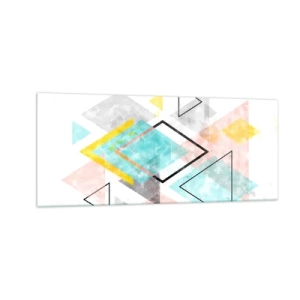 Glasbild - Bild auf glas - Geometrisches Spiel - 100x40 cm