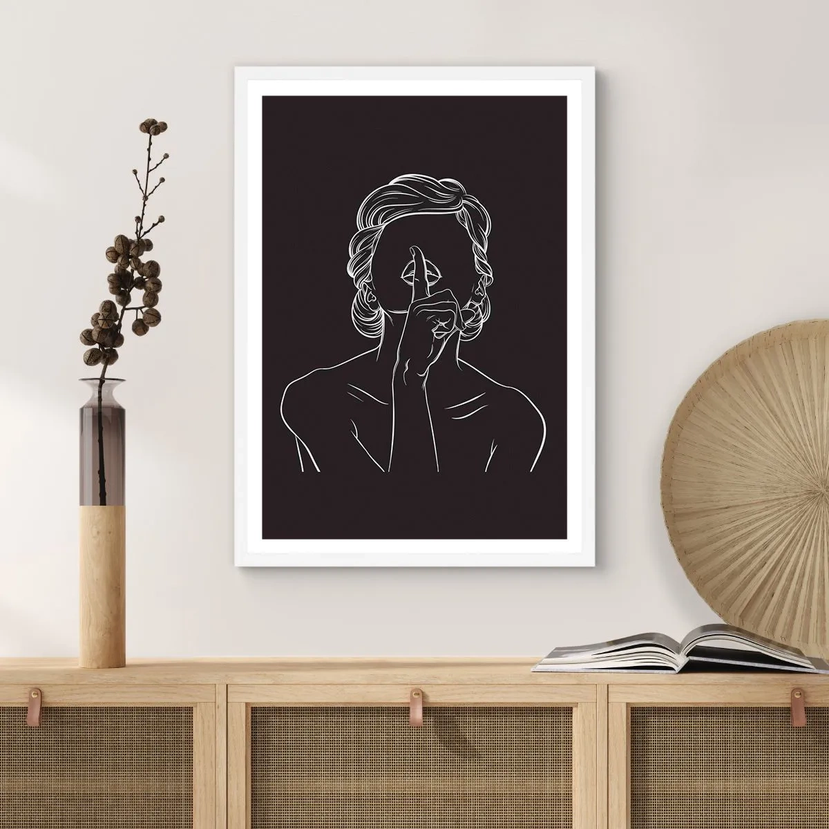 Poster in einem weißen Rahmen - Schönheit erblüht in der Stille - 30x40 cm