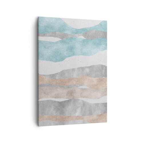 Bild auf Leinwand - Leinwandbild - Abstrakte Streifen in Pastelltönen - 50x70cm - Studie über Nähe - Moderne Wanddekoration für Wohnzimmer und Schlafzimmer ARTTOR