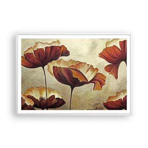 Poster in einem weißen Rahmen - Weideland - 100x70 cm