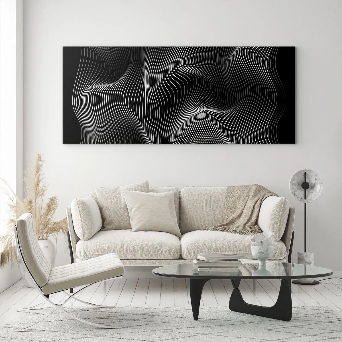 Glasbild - Bild auf glas - Lichttanz im Raum - 100x40 cm