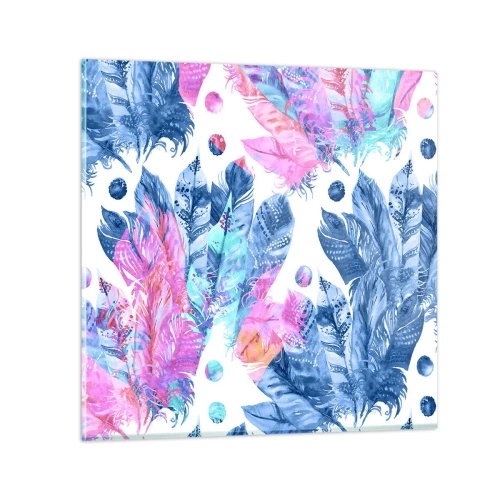 Glasbild - Bild auf glas - Pflaumen in Pink und Blau - 60x60 cm