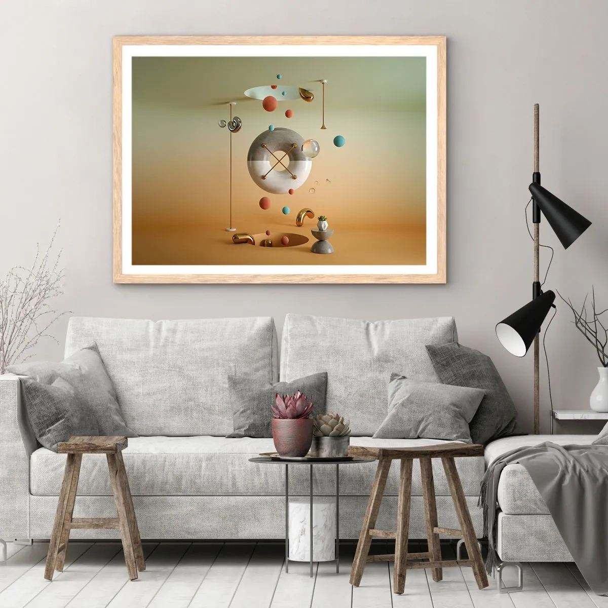 Poster in einem Rahmen aus heller Eiche - Alles kann passieren - 100x70 cm