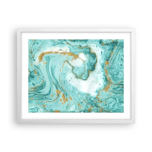 Poster in einem weißen Rahmen - Unter der großen Welle der Edo-Ära - 50x40 cm