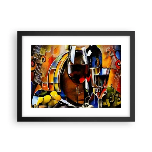 Poster in einem schwarzem Rahmen - Und die Welt nimmt Farben an - 40x30 cm