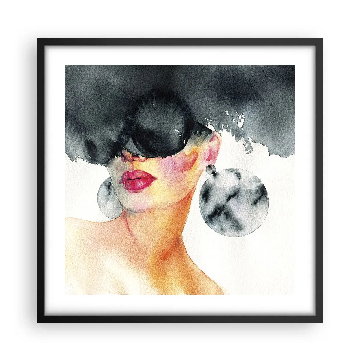 Poster in einem schwarzem Rahmen - Das Geheimnis der Eleganz - 50x50 cm