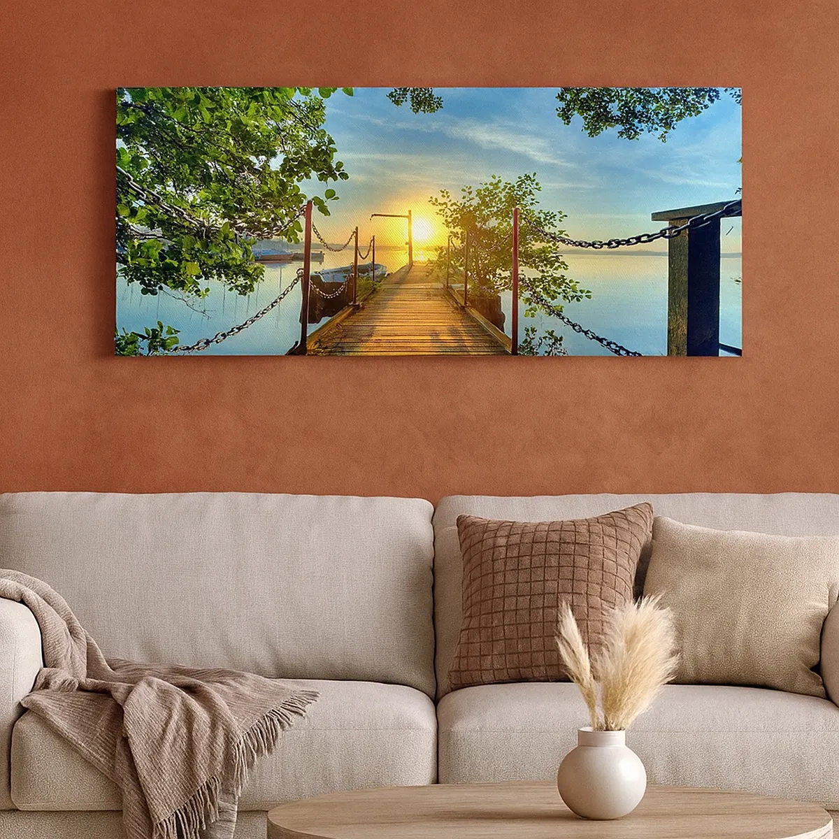 Bild auf Leinwand - Leinwandbild - Westen auf dem Wasser - 30x30 cm