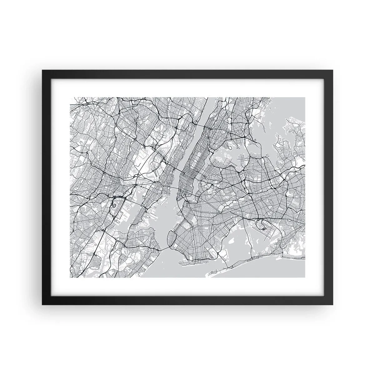 Poster in einem schwarzem Rahmen - Die Anatomie einer Metropole - 50x40 cm