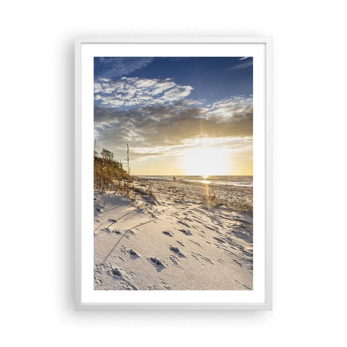 Poster in einem weißen Rahmen - Einladung zu einem Spaziergang - 50x70 cm