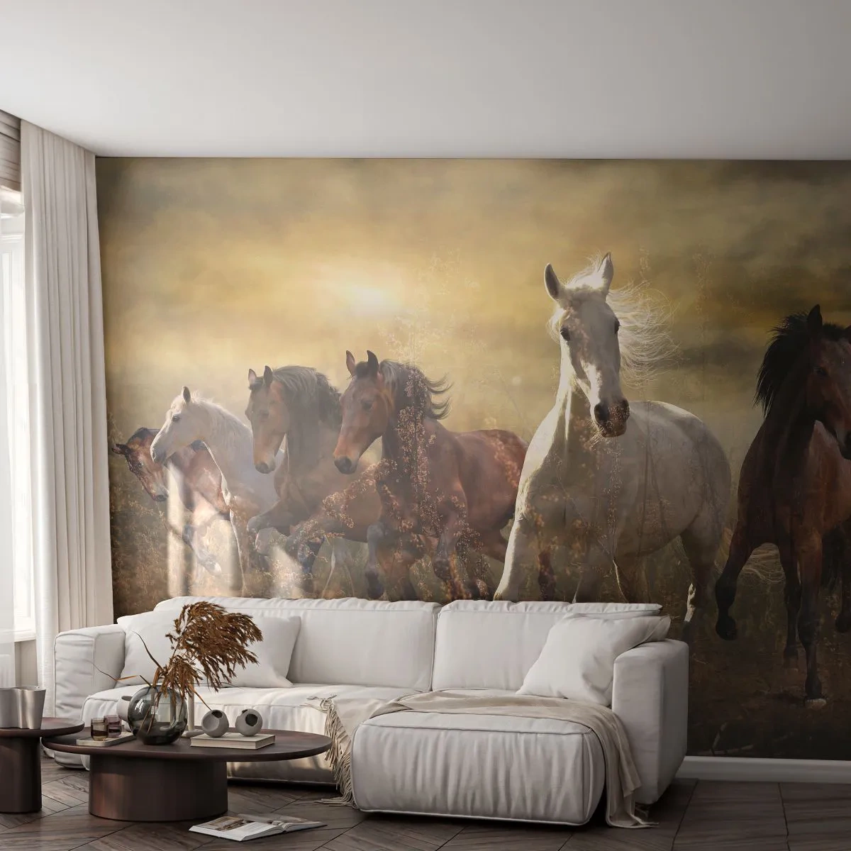 Fototapete Premium Canvas - Lang lebe die Freiheit! - Tiere, Pferd, Galopp - 250x175 cm