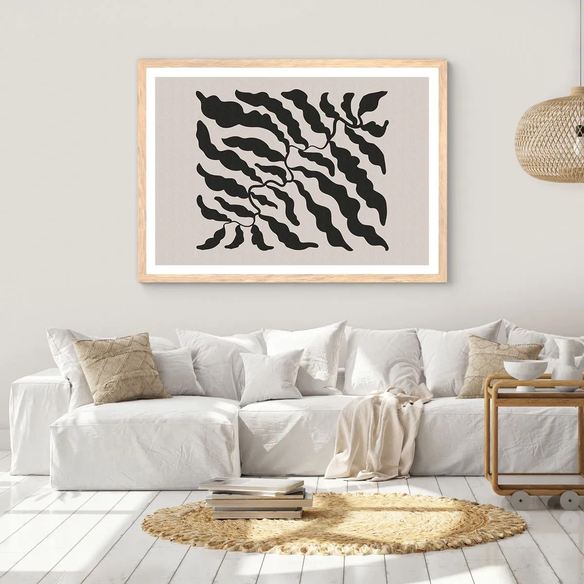Poster in einem Rahmen aus heller Eiche - Natur des Quadrats - 50x40 cm